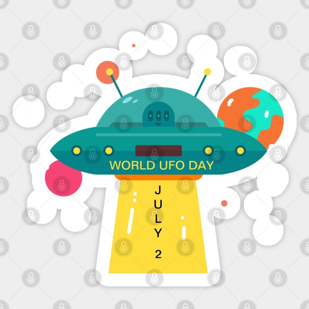 World UFO Day, cartoon Sticker by HolidayBug